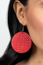 Load image into Gallery viewer, Paparazzi Leathery Loungewear - Red Earrings
