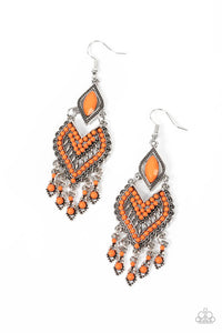 Paparazzi Dearly Debonair - Orange Earrings