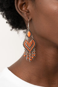 Paparazzi Dearly Debonair - Orange Earrings