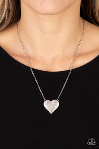 Paparazzi Spellbinding Sweetheart - White Heart Necklace