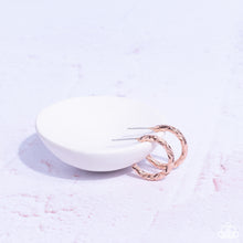 Load image into Gallery viewer, Paparazzi Triumphantly Textured - Rose Gold Earrings
