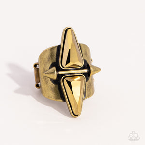 Paparazzi Combustible Compass - Brass Ring