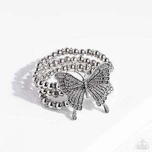 Paparazzi First WINGS First - White Bracelet