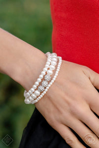 Paparazzi Showy Soprano - White Bracelet