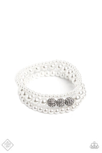 Paparazzi Showy Soprano - White Bracelet