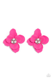 Paparazzi Jovial Jasmine - Pink Earrings