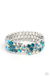 Paparazzi Iridescent Incantation - Blue Coil Bracelet