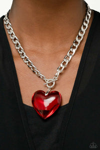 Paparazzi GLASSY-Hero - Red Necklace