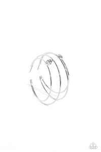 Paparazzi Theater HOOP - White Hoop Earring