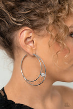 Load image into Gallery viewer, Paparazzi Theater HOOP - White Hoop Earring
