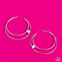 Load image into Gallery viewer, Paparazzi Theater HOOP - White Hoop Earring
