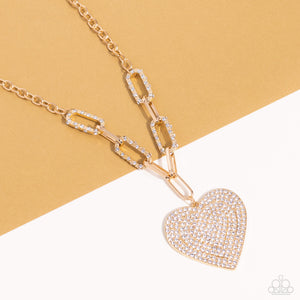 Paparazzi Roadside Romance - Gold Heart Necklace