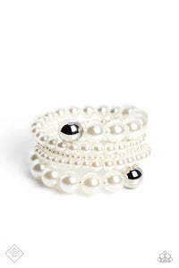 Paparazzi Pleasing Pirouette - White Bracelet