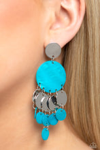 Load image into Gallery viewer, Paparazzi SHELL of the Ball - Blue Earrings
