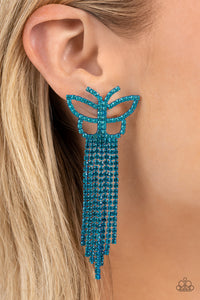 Paparazzi Billowing Butterflies - Blue Earrings