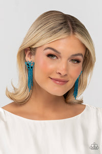 Paparazzi Billowing Butterflies - Blue Earrings