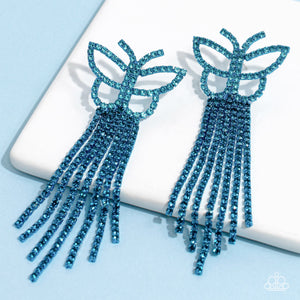 Paparazzi Billowing Butterflies - Blue Earrings