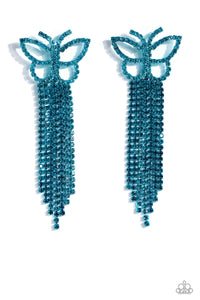 Paparazzi Billowing Butterflies - Blue Earrings