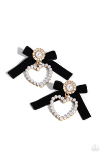 Paparazzi BOW and Then - Gold Earrings