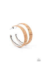 Load image into Gallery viewer, Paparazzi A CORK In The Road - Silver Hoop Earrings
