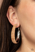 Load image into Gallery viewer, Paparazzi A CORK In The Road - Silver Hoop Earrings
