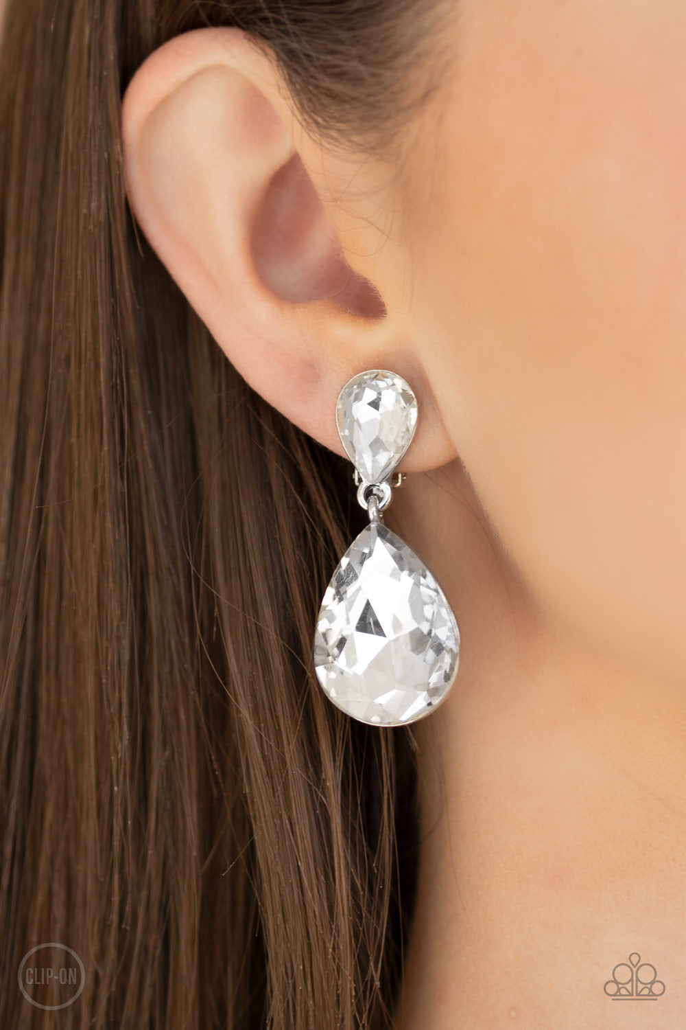Paparazzi Aim For The MEGASTARS - White Earrings