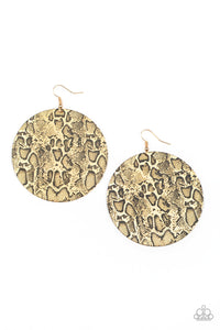 Paparazzi Animal Planet - Gold Animal Print Earrings