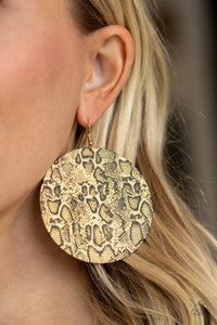 Paparazzi Animal Planet - Gold Animal Print Earrings