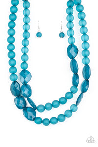 Paparazzi Arctic Art - Blue Acrylic Necklace
