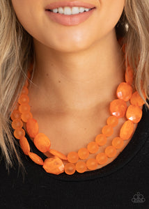 Paparazzi Arctic Art - Orange Acrylic Necklace