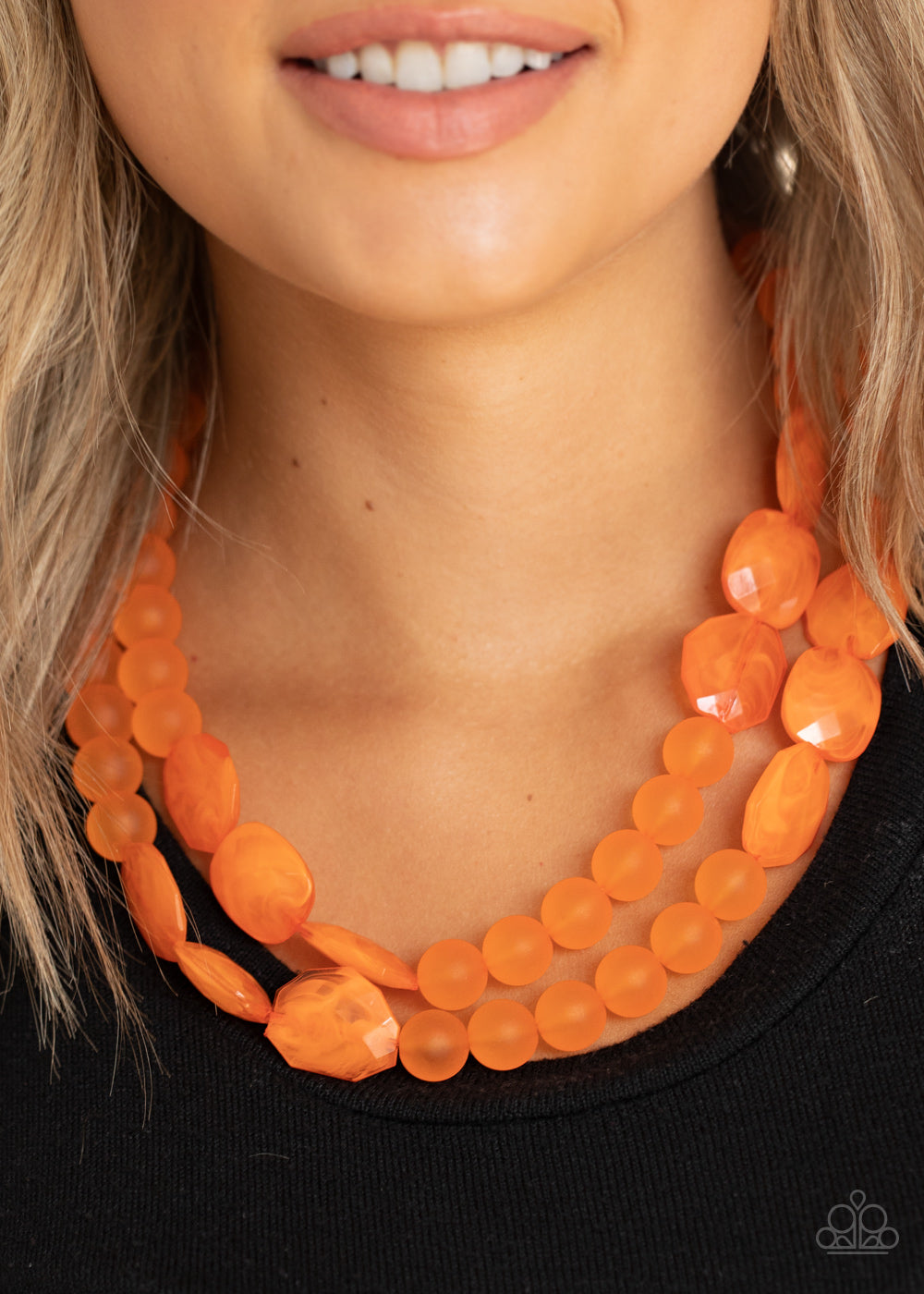 Paparazzi Arctic Art - Orange Acrylic Necklace