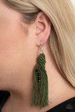 Load image into Gallery viewer, Paparazzi Beach Bash - Green Macrame Earrings
