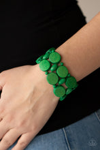 Load image into Gallery viewer, Paparazzi Beach Bravado - Green Wwoden Bracelet
