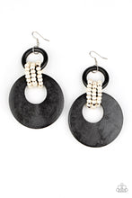 Load image into Gallery viewer, Paparazzi Beach Day Drama - Black/Brown and White Wooden Earrings
