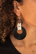 Load image into Gallery viewer, Paparazzi Beach Day Drama - Black/Brown and White Wooden Earrings
