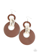 Load image into Gallery viewer, Paparazzi Beach Day Drama - Black/Brown and White Wooden Earrings
