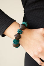 Load image into Gallery viewer, Paparazzi Bermuda Boardwalk - Blue Wooden Bracelet
