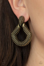 Load image into Gallery viewer, Paparazzi Better Buckle Up - Brass Clip-On Earrings
