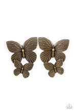 Load image into Gallery viewer, Paparazzi Blushing Butterflies - Brass Earrings

