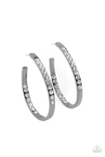 Load image into Gallery viewer, Paparazzi Borderline Brilliance - Black Hoop Earrings
