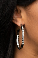 Load image into Gallery viewer, Paparazzi Borderline Brilliance - Black Hoop Earrings
