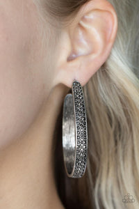 Paparazzi Bossy and Glossy - Silver Hoop Earrings