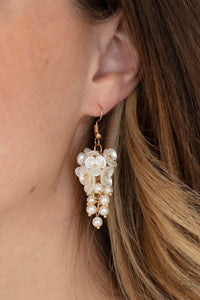 Paparazzi Bountiful Bouquets - Gold Floral Earrings