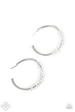 Load image into Gallery viewer, Paparazzi  Bubble-Bursting Bling - White Hoop Earrings
