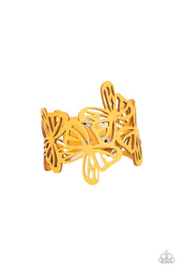 Paparazzi Butterfly Breeze - Yellow Wrap Bracelet