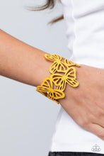 Load image into Gallery viewer, Paparazzi Butterfly Breeze - Yellow Wrap Bracelet
