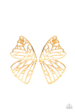 Load image into Gallery viewer, Paparazzi Butterfly Frills - Gold Post Earrings
