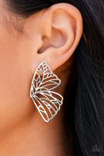 Load image into Gallery viewer, Paparazzi Butterfly Frills - Silver Post Earrings
