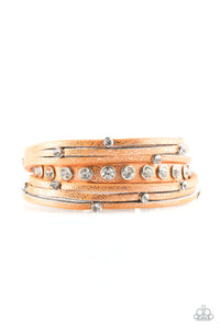 Paparazzi CATWALK It Off - Orange/Gold Wrap Bracelet