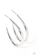 Load image into Gallery viewer, Paparazzi CURVE Your Appetite - Silver Hoop Earrings
